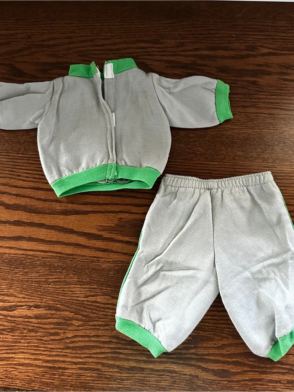 Cabbage Patch Kids Gray Green & White Cat Top Pants Outfit Set Fits 16 in Doll